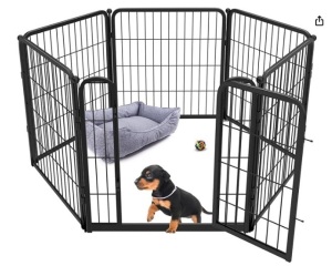 FXW Homeplus Dog Playpen Designed for Indoor Use, 24" Height for Puppy and Small Dogs, Black│Patented