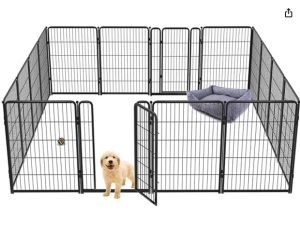 FXW Homeplus Dog Playpen Designed for Indoor Use, 40" Height for Large Dogs, Black│Patented