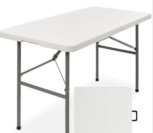 Portable Folding Plastic Dining Table w/ Handle, Lock - 4ft