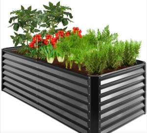 Outdoor Metal Raised Garden Bed for Vegetables, Flowers, Herbs - 6x3x2ft