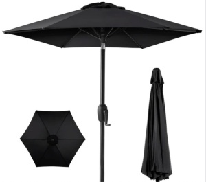 Outdoor Market Patio Umbrella w/ Push Button Tilt, Crank Lift - 7.5ft