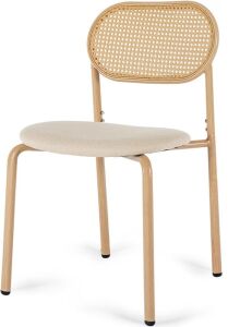 COSVALVE Boho Dining Chairs with Rattan Back, Set of 2