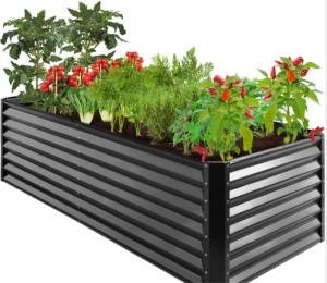 Outdoor Metal Raised Garden Bed for Vegetables, Flowers, Herbs - 8x4x2ft