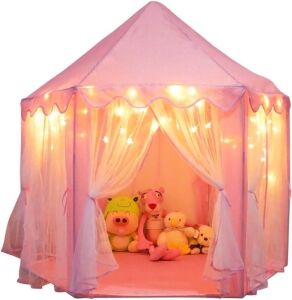 ORIAN Princess Castle Playhouse Tent with LED Star Lights