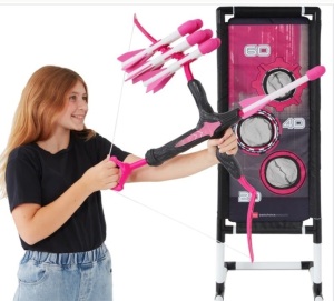 Kids Bow & Arrow Set, Children's Play Archery Toy w/ Target Stand