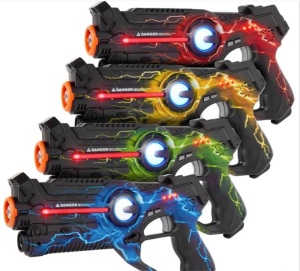 Set of 4 Infrared Laser Tag Blasters for Kids & Adults w/ 4 Settings