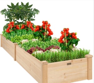 Wooden Raised Garden Bed Planter for Garden, Lawn, Yard - 8x2ft