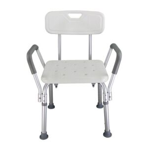 Shower and Bath Chair with Arms and Back, White 