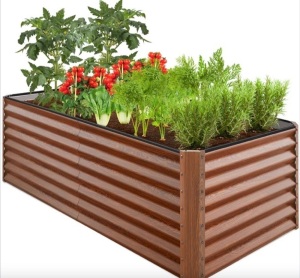 Outdoor Metal Raised Garden Bed for Vegetables, Flowers, Herbs - 6x3x2ft