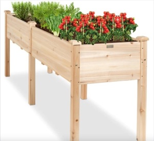 Raised Garden Bed, Elevated Wood Garden Planter Stand - 72x23x30in