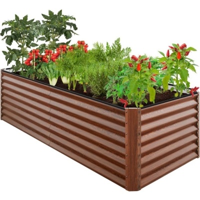 Outdoor Metal Raised Garden Bed for Vegetables, Flowers, Herbs - 8x4x2ft