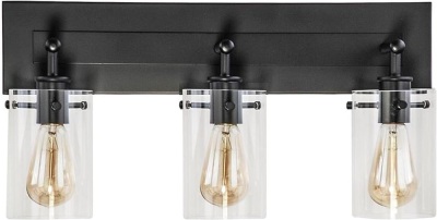 Hampton Bay Lighting Regan 21 in. 3-Light Espresso Bronze Bathroom Vanity Light with Clear Glass Shades