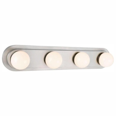 Hampton Bay Midford 24 in. 4-Light Brushed Nickel LED Vanity Light Bar with Fros