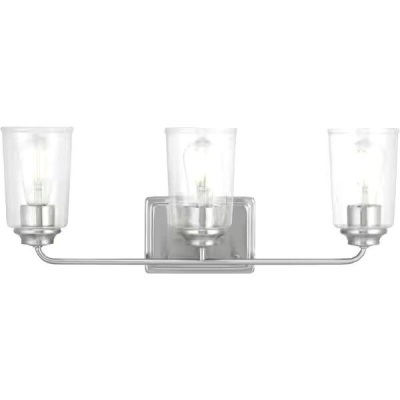 Hampton Bay Evangeline 23 in. 3-Light Brushed Nickel Farmhouse Bathroom Vanity