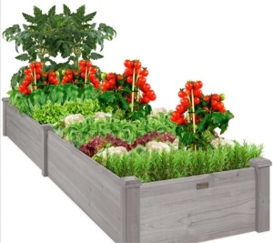 Wooden Raised Garden Bed Planter for Garden, Lawn, Yard - 8x2ft