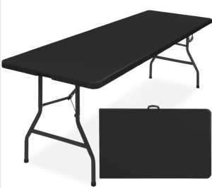 Portable Folding Plastic Dining Table w/ Handle, Lock - 8ft