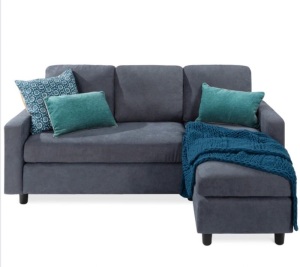 Upholstered Sectional Sofa Couch w/ Chaise Lounge, Reversible Ottoman Bench