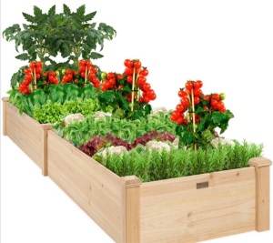 Wooden Raised Garden Bed Planter for Garden, Lawn, Yard - 8x2ft