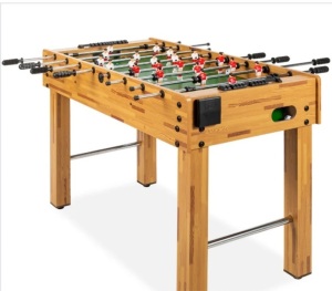 Foosball Game Table, Arcade Table Soccer w/ 2 Cup Holders, 2 Balls - 48in