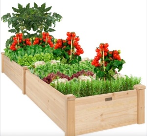 Wooden Raised Garden Bed Planter for Garden, Lawn, Yard - 8x2ft