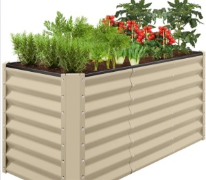 Outdoor Metal Raised Garden Bed for Vegetables, Flowers, Herbs - 4x2x2ft-missing hardware