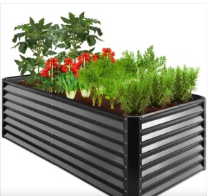 Outdoor Metal Raised Garden Bed for Vegetables, Flowers, Herbs - 6x3x2ft