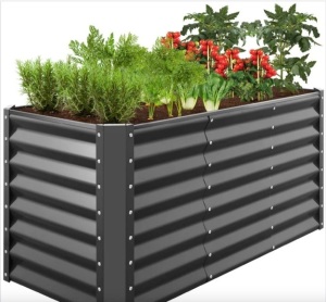 Outdoor Metal Raised Garden Bed for Vegetables, Flowers, Herbs - 4x2x2ft