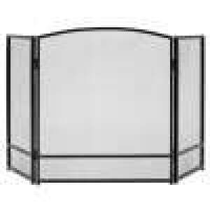 3-Panel Simple Steel Mesh Fireplace Screen w/ Rustic Worn Finish - 47x29in