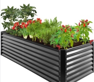 Outdoor Metal Raised Garden Bed for Vegetables, Flowers, Herbs - 8x4x2ft