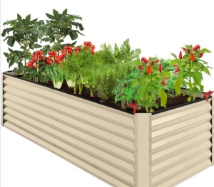 Outdoor Metal Raised Garden Bed for Vegetables, Flowers, Herbs - 8x4x2ft