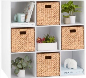 9-Cube Bookshelf Storage Display w/ 3 Removable Panels, Customizable Design