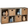 8-Cube Bookshelf, 11in Storage Display w/ Removable Panels, Customizable 47.85"(L) x 11.5"(W) x 24"(H)