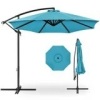 Best Choice Products 10ft Offset Hanging Outdoor Market Patio Umbrella w/ Easy Tilt Adjustment - Sky Blue