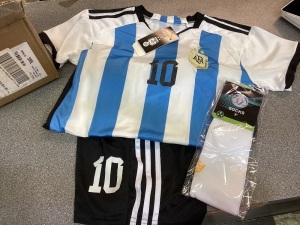 Youth size 8-10 soccer jersey, shorts and socks