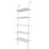 5-Shelf Wood Ladder Bookcase with Metal Frame