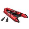 10ft Adult Inflatable Fishing Boat with Oars and Pump, Red/Black 