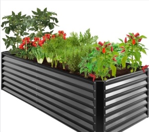 Outdoor Metal Raised Garden Bed for Vegetables, Flowers, Herbs - 8x4x2ft