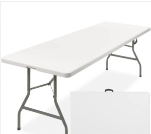 Portable Folding Plastic Dining Table w/ Handle, Lock - 8ft