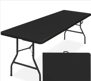 Portable Folding Plastic Dining Table w/ Handle, Lock - 8ft