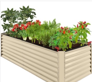 Outdoor Metal Raised Garden Bed for Vegetables, Flowers, Herbs - 8x4x2ft