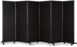 Strongbird Room Partition,Office Divider,Portable Commercial Screen Dividers,Privacy Partition Separator,Classroom School Dividers, 12'7"(L)* 6'7"(H),6 Panel,Black 