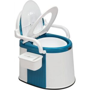 VINGLI Portable Camping Toilet with Inner Bucket, Soft Back & Handrail Design