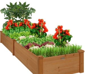 Wooden Raised Garden Bed Planter for Garden, Lawn, Yard - 8x2ft