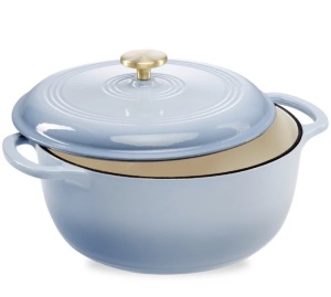 Cast-Iron Dutch Oven Kitchen Cookware w/ Enamel, Handles - 7.5qt