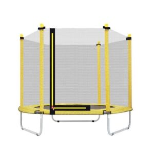 60" Diameter Mini Kids Trampoline with Enclosure, Safety Net Pad 