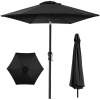 Outdoor Steel Market Patio Umbrella Decoration w/ Tilt, Crank Lift