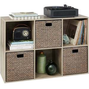 6-Cube Bookshelf, 13.5in Storage Display w/ Removable Panels, Customizable