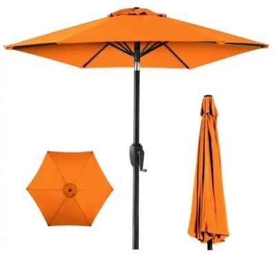 Outdoor Market Patio Umbrella w/ Push Button Tilt, Crank Lift