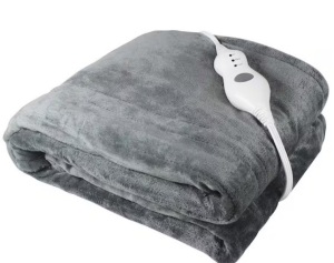 50 in. x 60 in. Grey Heated Throw Blanket