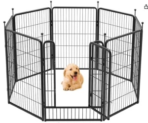 FXW Rollick Dog Playpen Designed for Camping, Yard, 40" Height for Small/Medium Dogs, 8 Panels